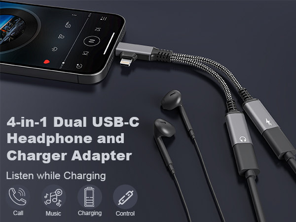 usb c splitter 1 in 2 out usb c y splitter usb c splitter for headphone and charging