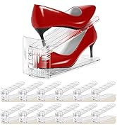Tgzwme Shoe Slots Organizer 12 Pack - Shoe Stackers,3 Levels Adjustable,Space Savers 50%,Double L...
