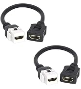 VCE 2-Pack HDMI Keystone Jack Adapter,HDMI Female to Female Pigtail Extension Cable Coupler Jack-...