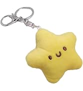 Yellow Star Plush Keychain, Plush Star Keychain Backpack Accessories Doll Pendant Heart Healing i...
