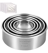 5 Pcs Stainless steel Cookie Cutters Set, Graduated Round Biscuit Cutter Used for Making Sandwich...