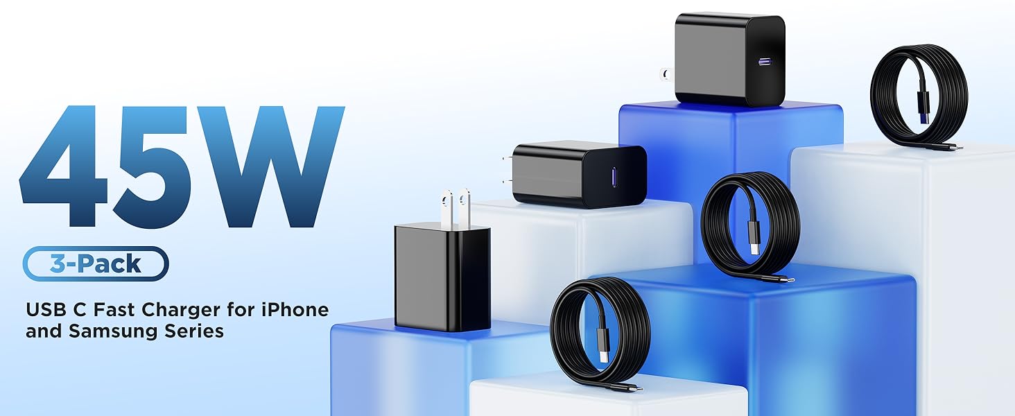 3Pack Samsung Type C Fast Charger