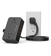 HOPOW Flat Plug Extension Cord, 4AC&2A2C, 3 FT Power Strip for Travel | Extension Cord with Multi...
