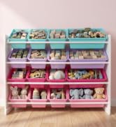Humble Crew Toy Storage Organizer with 16 Removable Storage Bins for Kids Playroom, 4-Tier Toddle...