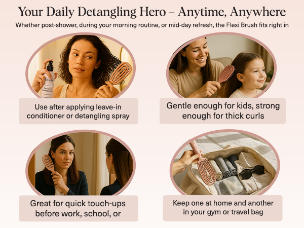 Flexible Hair Brush for Women and Men Adults & Kids Ulta-Smooth Bristles for Wet or Dry Strands