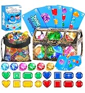 DISHIO Diving Toys for Kids, Seek Treasure Underwater Pool Gem Hunt Pool Game with 60PCS Sinking ...