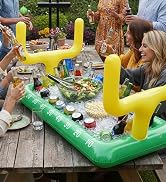 Confettiville inflatable football stadium cooler set for game day tailgating and sports parties.