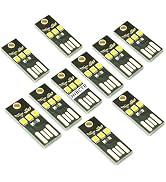 hiBCTR 10-Pack Super Mini USB Light Ultra Slim 0.2W LED for Laptop/Keyboard/Camping, 2835 Chip Po...