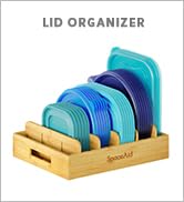 SpaceAid Bamboo Lid Organizer, Kitchen Pantry Lid Holder with 5 Adjustable Dividers for Cabinets,...