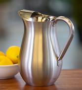 Service Ideas WPB2BSNG Brushed Pitcher Without Guard, Bell Shaped, 2 L, Stainless