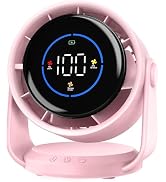 Koala Global Desk Fans, Portable Turbo Fan Ultra Quiet Table Fan Digital Display Rechargeable USB...