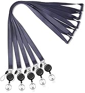 Lanyard Black Retractable 5 Pack bagde Reel Lanyards Retractable with ID Card Badge Retractable R...
