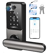 Fingerprint Door Lock, Bluetooth APP Smart Lock with Anti-Peeping, Keyless Entry Door Lock with H...