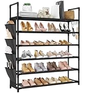 LANTEFUL 6 Tier Shoe Rack, Shoe Organizer Storage for 24-30 Pairs Shoe and Boot, Long Shoe Shelf ...
