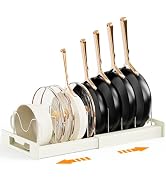 Dayacoco Pots and Pans Organizer Under Cabinet with 10Compartments | Adjustable Pot Lid Holder, E...