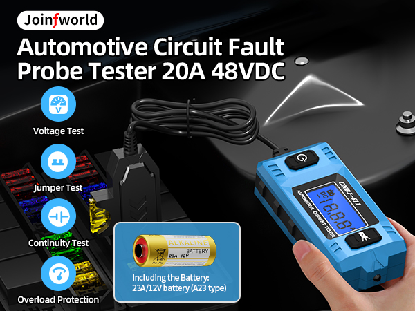car fuse tester automotive circuit fault probe tester 20A 48V with led display