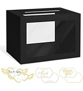 LIKAJON Black Card Box - Transparent Gift Card Box for Party, Wedding, Money, Birthday, Bridal or...
