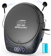Portable CD Player with Headphones, Rechargeable Discman CD Player for Car & Home, Small CD Playe...
