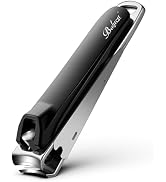 BALUCA Nail Clipper with Catcher, No Mess Anti Splash Fingernail Toenail Clipper, Stainless Steel...