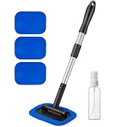 AstroAI Windshield Cleaner Tool, Microfiber Car Window Cleaner with 4 Reusable and Washable Micro...