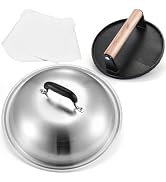 Griddle Accessories for Blackstone, 7" Round Cast Iron Smash Burger Press, 12.5" Heavy Duty Gridd...