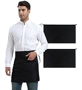 Xeoxarel Unisex Bistro Half Aprons with 4 Pockets, Waiter Waist Server Apron for Women and Man 27...