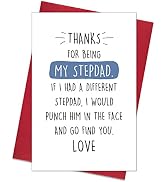 Ogeby Funny Step Dad Father’s Day Card, Humor Birthday Card Gift for Him, Thanks for Being My Ste...