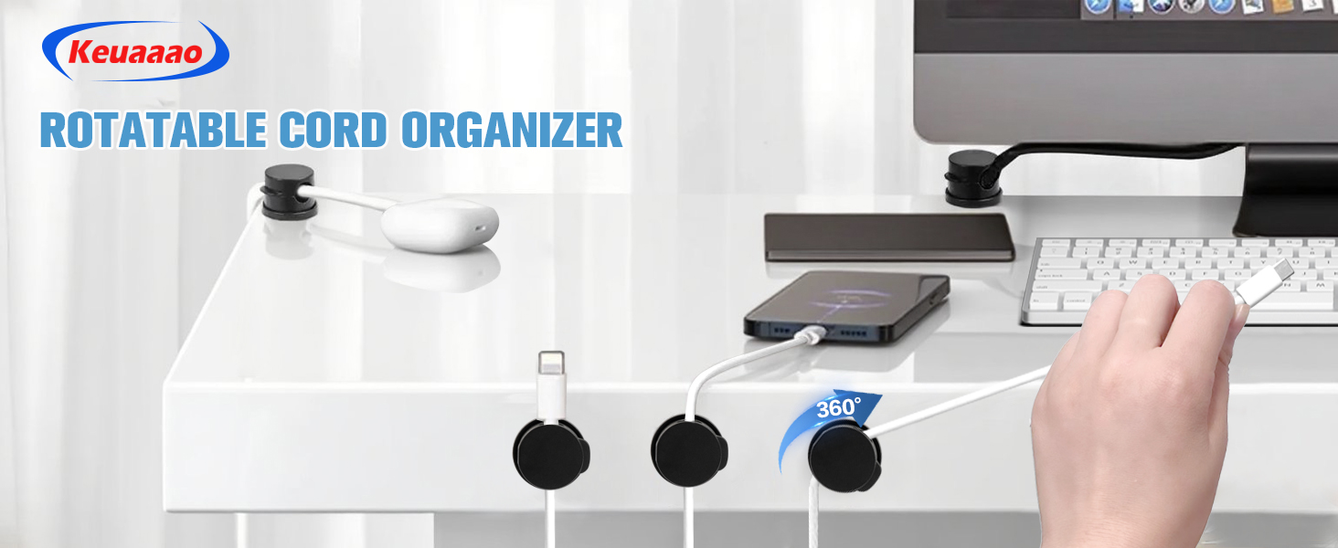 360° Rotatable Spring Cable Clips