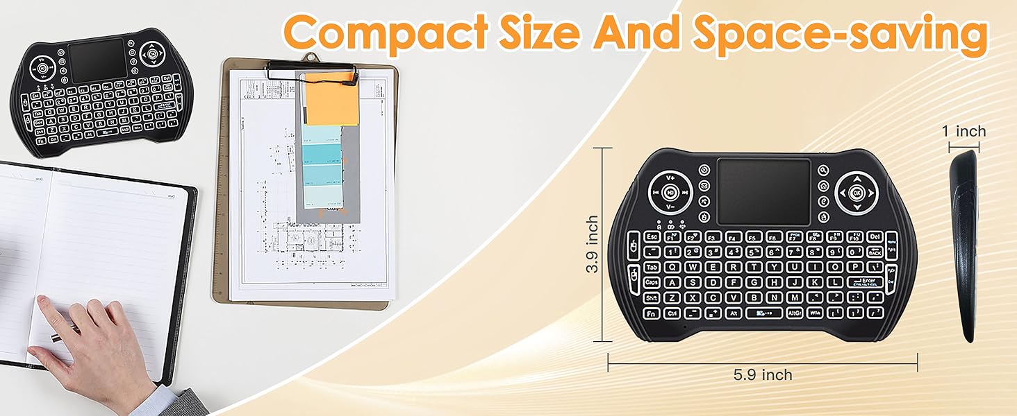 Backlit mini keyboard is small enough to carry around with you