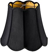 GOSO Wavy Floral Scalloped Lamp Shade Replacement,8×13×11 Inch Spider Medium Black Lampshade for ...