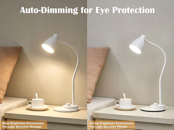 LED Desk Lamp with USB Charging Port Reading Lamp Task Lamp Flexible Table Light for Dorm Bedside