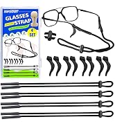 topstart All-in-One Glasses Strap & Non-Slip Ear Grippers Kit – Adjustable Eyewear Holder for Spo...