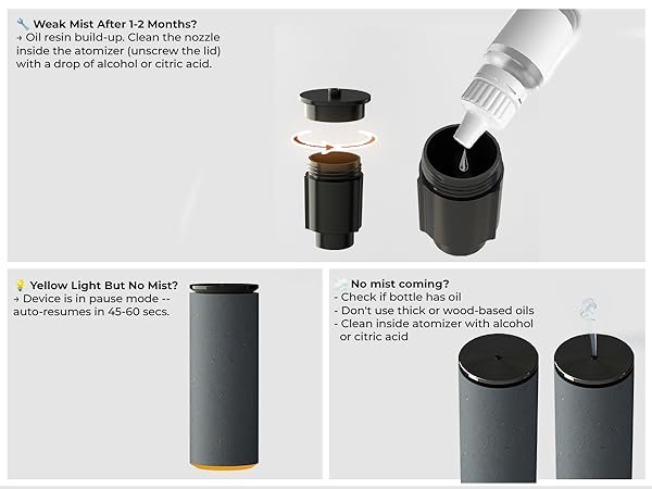 Cooper Bliss Rechargeable Diffuser – easy maintenance, clean atomizer for consistent mist flow