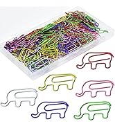 YOUDEFUL 120 Pcs Elephant Paperclips, Cute Metal Paper Clips in 6 Colors, Elephant Animal Shaped ...
