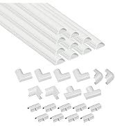 D-Line 157in Cord Cover Kit, Self-Adhesive Wire Hiders, Half Round Cable Raceway to Hide Wires on...