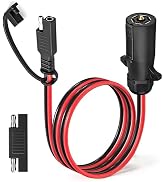 AMAKE 7 Way Trailer Plug to 2 Pin SAE Power Supply,7 Pin Round RV Trailer Plug to 10 AWG SAE Cabl...