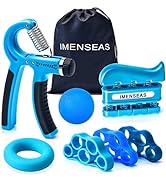 IMENSEAS Hand Grip Strengthener 7 Pack Adjustable Hand Gripper, Finger Stretcher Resistance Exten...