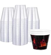 N9R 100PCS 9 oz Clear Plastic Cups for Cold Beverages, Disposable Plastic Cups Tumblers, Heavy Du...