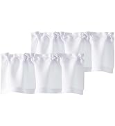 Chyhomenyc White Valances for Window, Light Filtering Short Curtains for Kitchen Bedroom Living R...