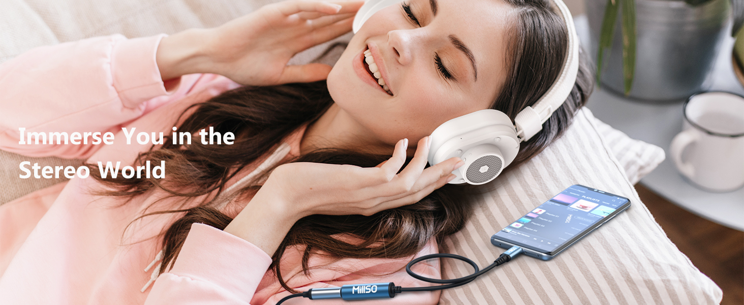 USB C to 1/4 female TRS audio stereo adapter
