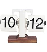 Flip Desk Clock, Retro Flip Down Clock, 24H Automatic Page Turning Clock, Retro Vintage Design Au...