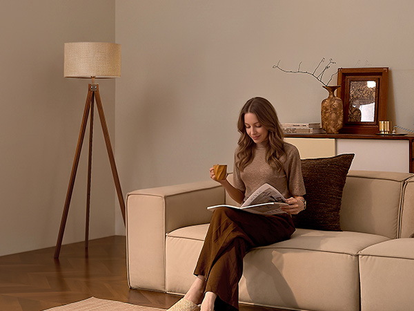 floor lamp for living room mid century standing lamp modern wood rustic for bedroom office dorm