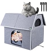 MIU Color Outdoor Cat House, Large Weatherproof Cat Houses for Outdoor/Indoor Cats, Insulated Fer...