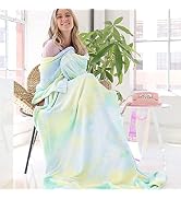 Ailemei Direct Rainbow Tie Dye Colorful Queen/King Size Blanket, Soft Fuzzy Fleece Blankets, Cute...
