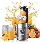 Jocuu Cold Press Juicer Machine with Large Feeding Chute, Slow Masticating Juicer for Vegetables ...