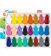 Deli Crayons for Toddlers, 24 Colors Washable Crayons Set, Natural Non-Toxic Paint Crayons Toys f...