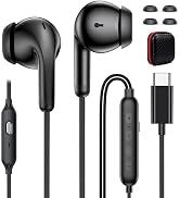 AHFYCIH USB C Headphone with Preset EQ Mode Mute Mic Volume Control | Type C Earphone in-Ear Nois...