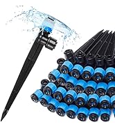 Carpathen 30pcs Drip Irrigation Emitters - 1/4" Drip Irrigation System Push-to-Connect - Adjustab...