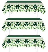 Childom 3 Pack Green Tablecloth for Rectangle Tables,54"x108" Disposable Plastic Table Cover,Gree...