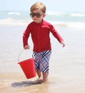red long sleeve swim shirt SPF UPF 50+ SwimZip